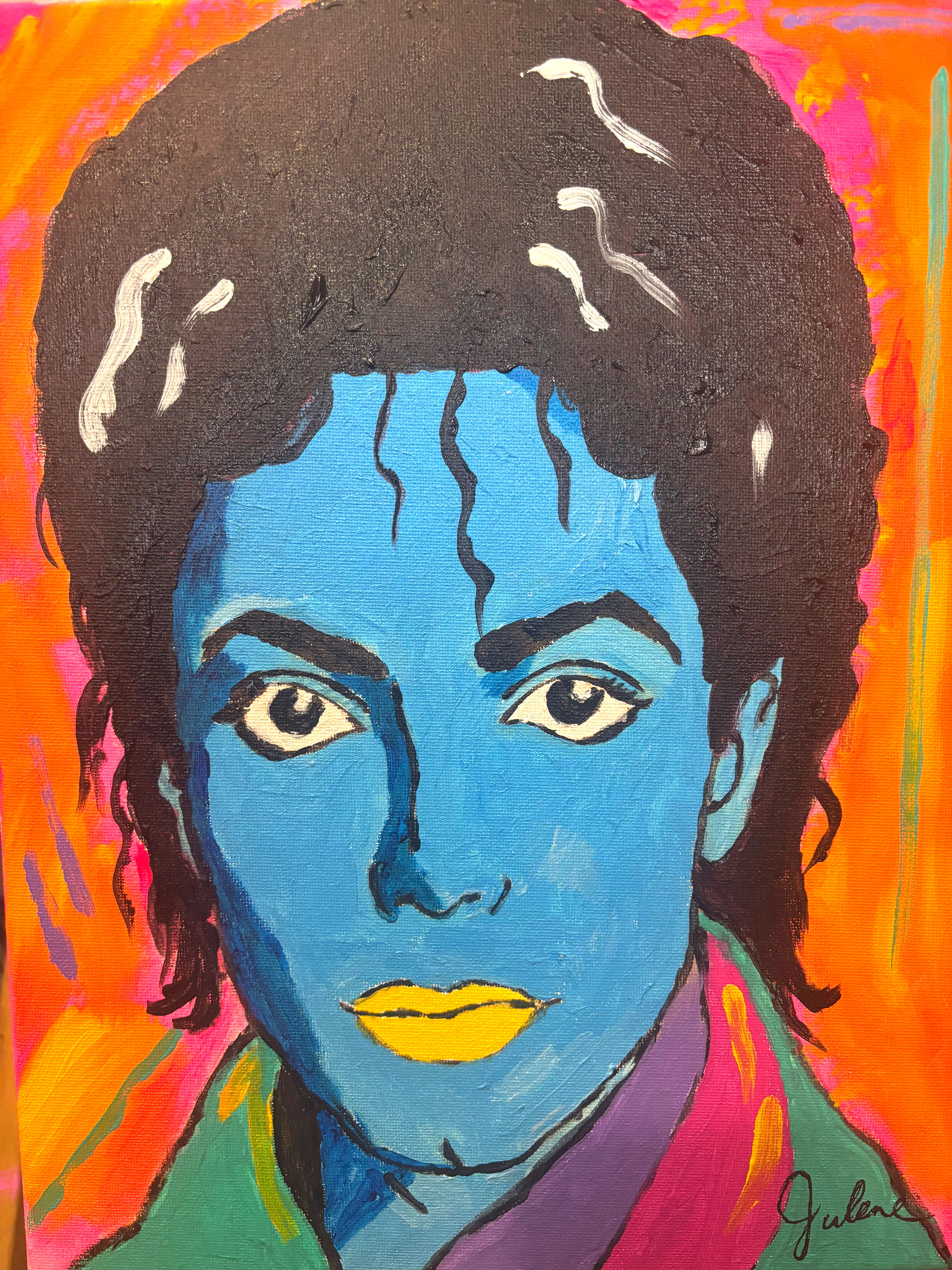Original Painting Portrait Michael Jackson Acrylic 11x14 Home Office