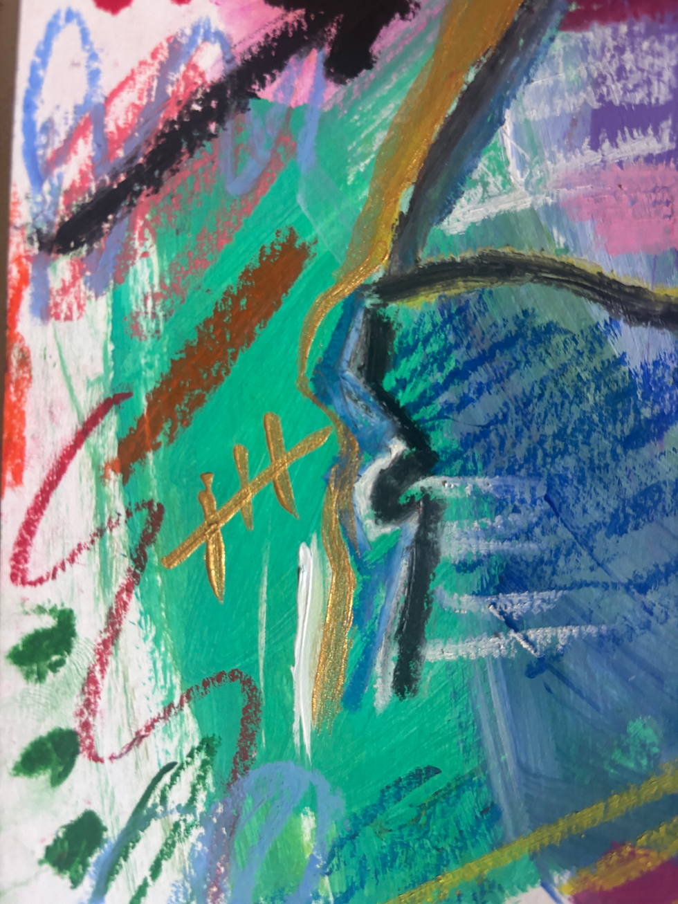 Thumbnail: Happy Days - Original Signed Mixed Media Abstract Expressionism