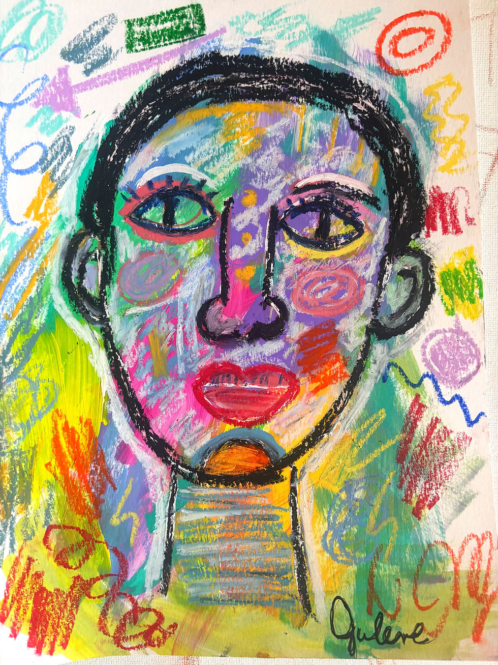 Thumbnail: Boy Wonder - Original Signed Mixed Media Abstract Expressionism