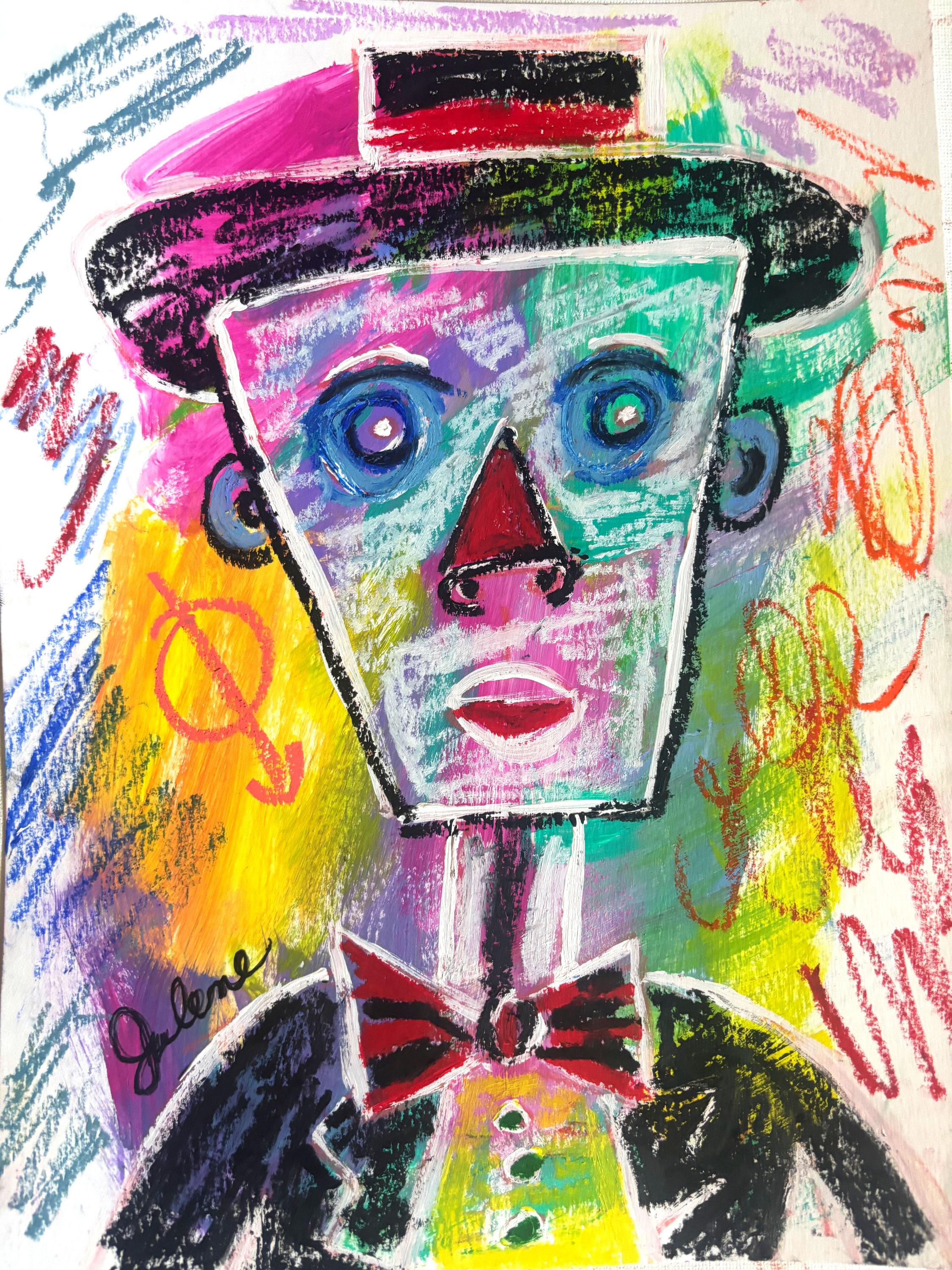 Mr. Wonder - Original Signed Mixed Media Abstract Expressionism
