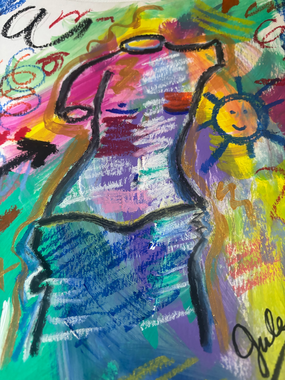 Thumbnail: Happy Days - Original Signed Mixed Media Abstract Expressionism