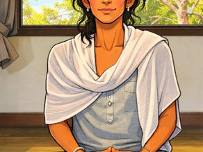 dessin d un yogi en position assise sur chaise