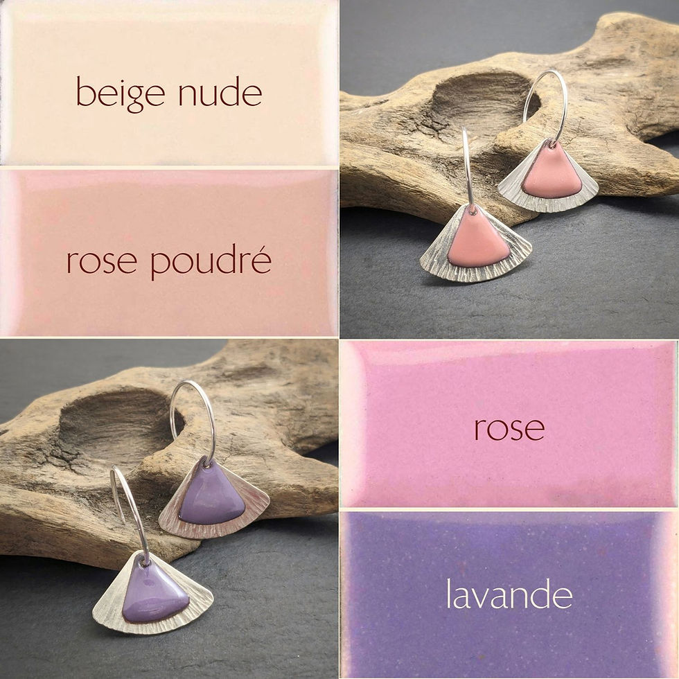 Miniature : boucles d'oreilles PETALES argent/émaux