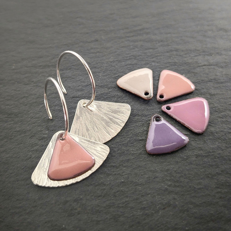 Miniature : boucles d'oreilles PETALES argent/émaux