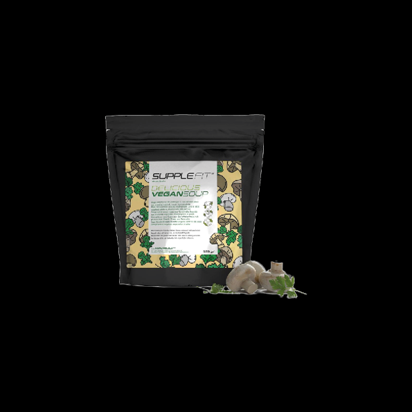 DELICIOUS VEGAN SOUP PFLANZLICHES EIWEISS, PILZE & PETERSILIE, MIT PAPAMELINA™