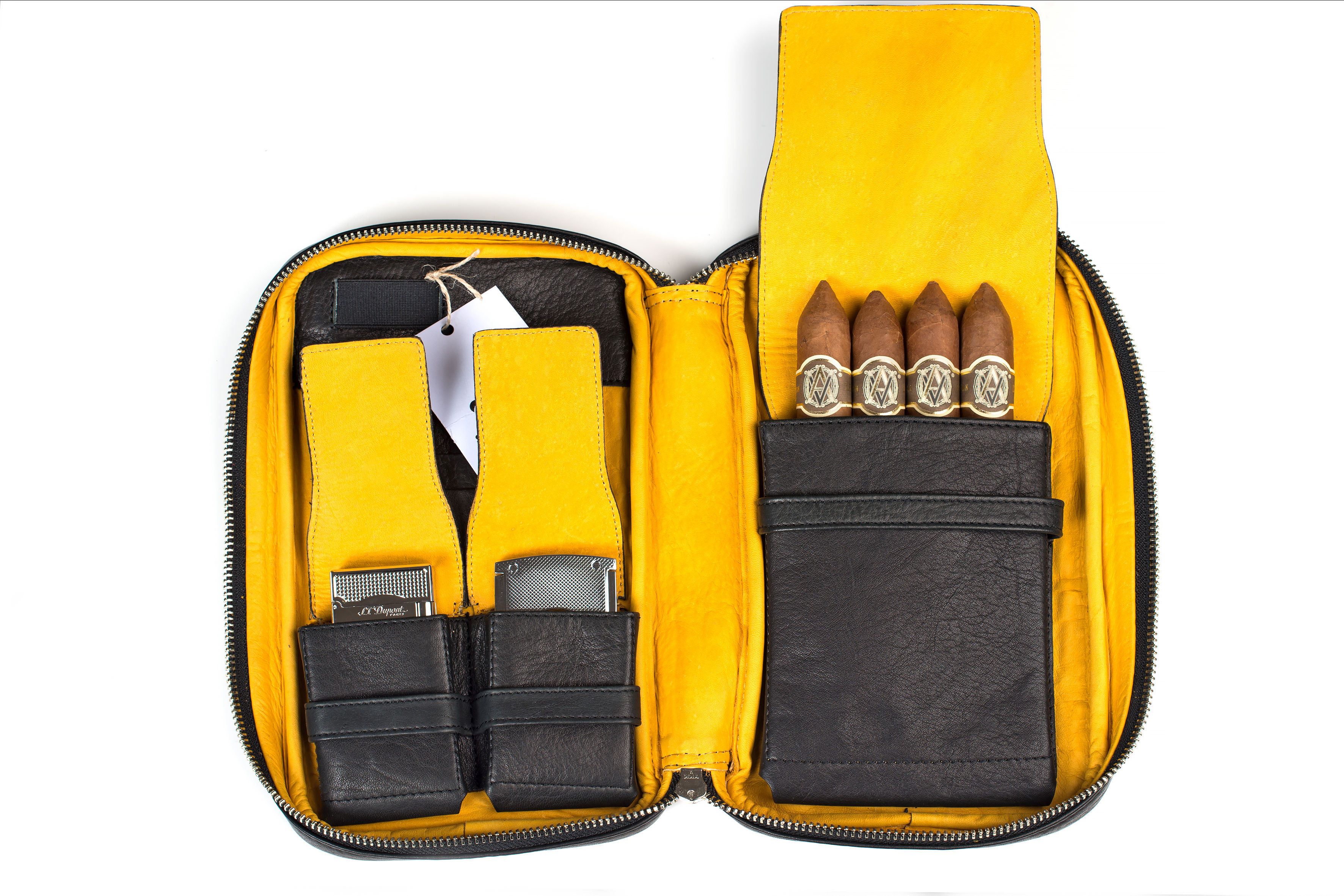 ilpasio Zigarrenetui amarillo - Zigarrenetui schwarz/ gelb Gesamtansicht