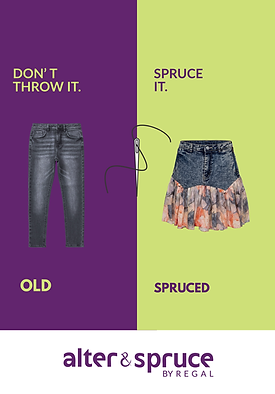 Upcycled fashion piece created from pre-loved garments