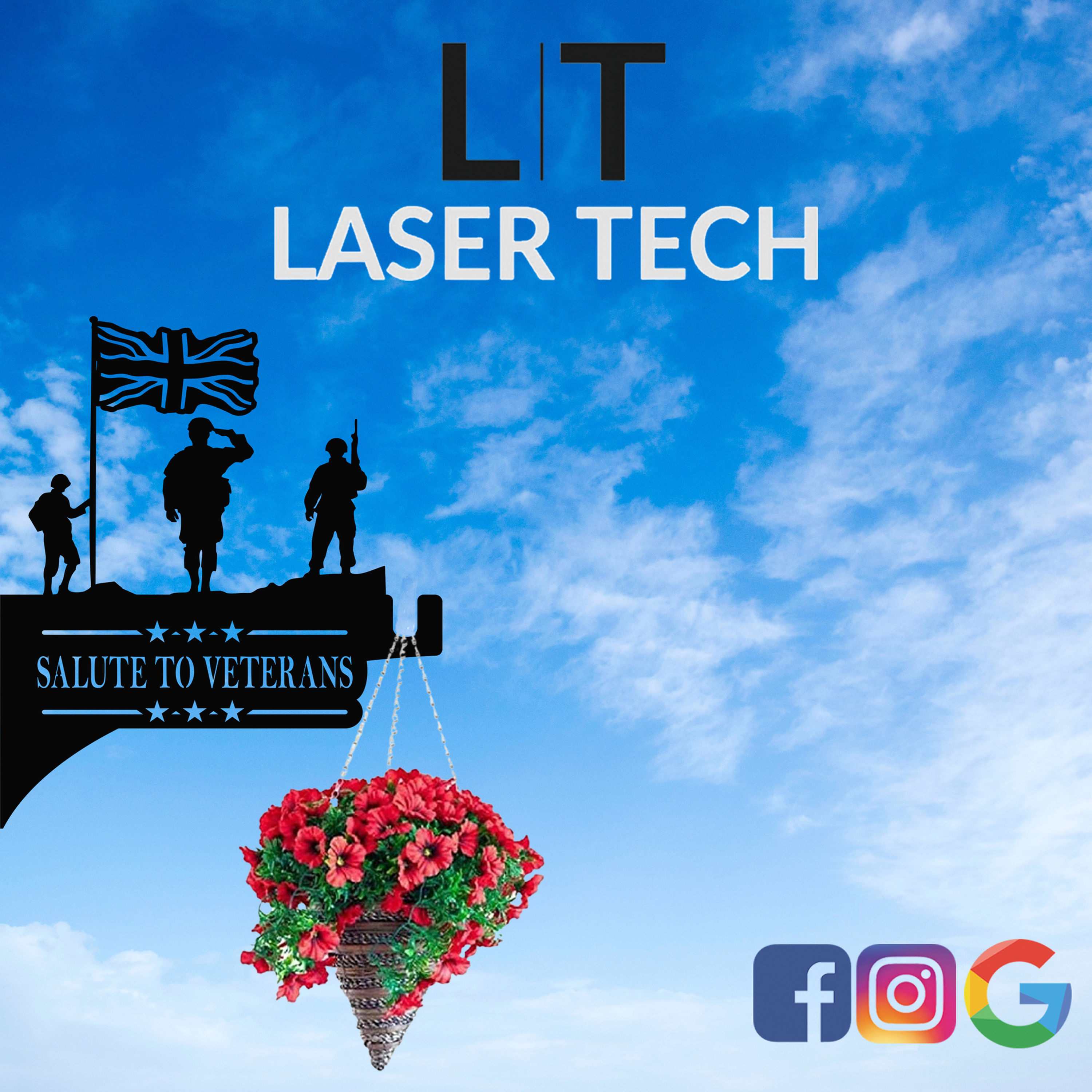 Lest we Forget Remembrance Hanging  baskets