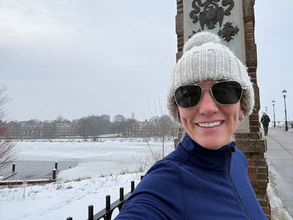 The Charles River was frozen.