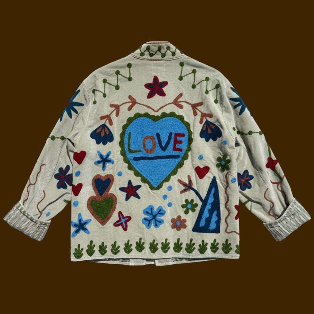 Casaco Bordado Veludo Love
