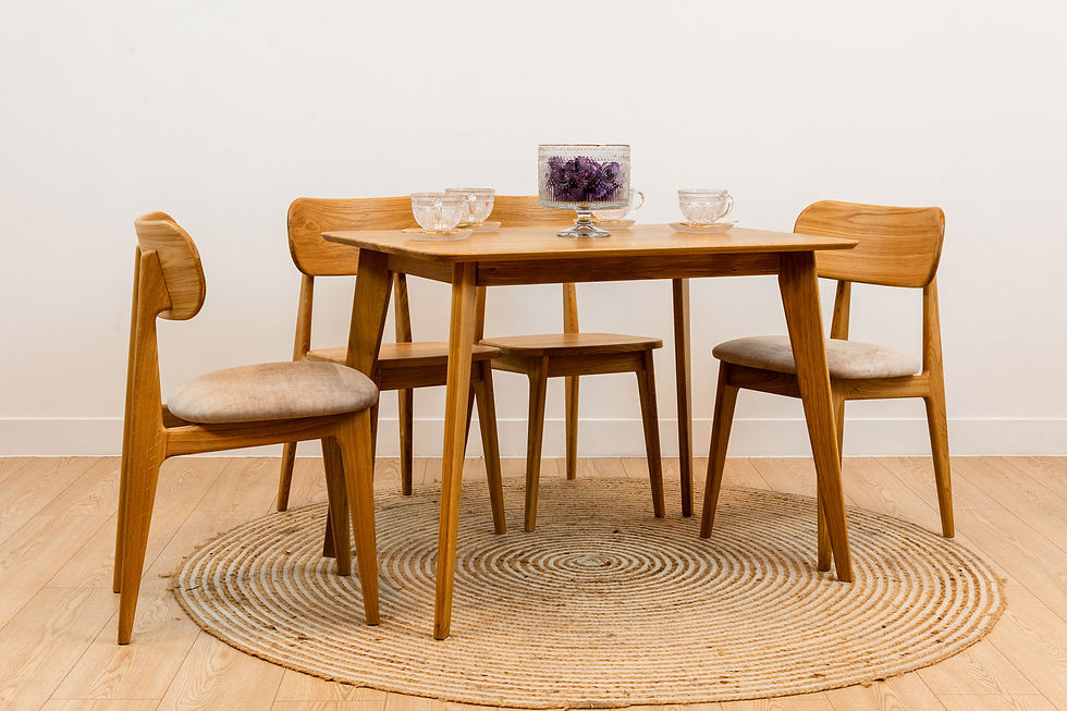 Stół Smart z litego dębu od Cozy Wood, geometryczny prostokątny blat natural Hard Wax Oil