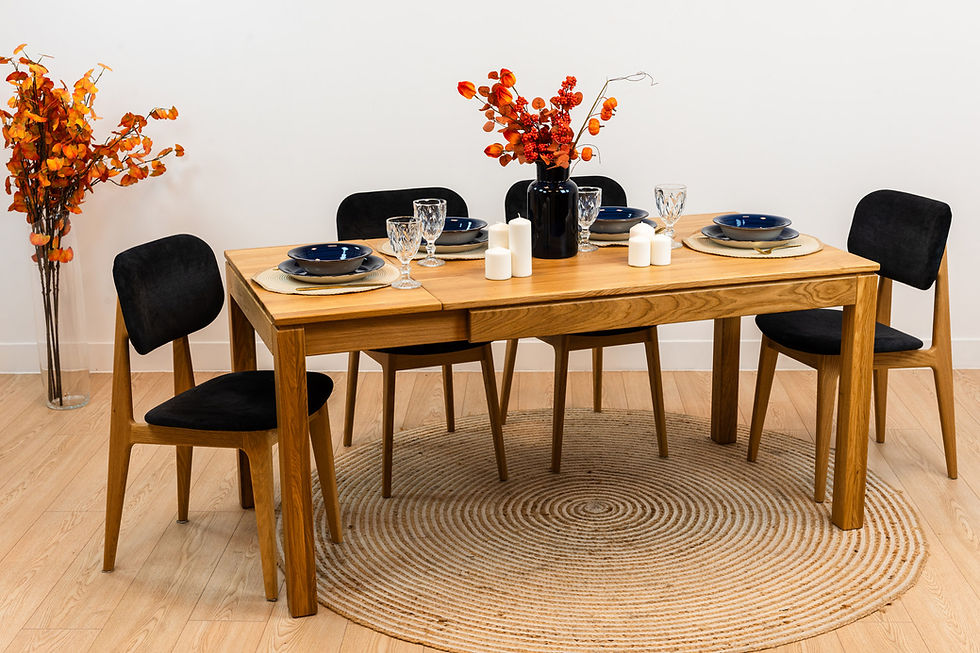 Stół Frankfurt Eco z litego drewna dębowego od Cozy Wood, rozkładany prostokątny blat Natural Hard Wax Oil