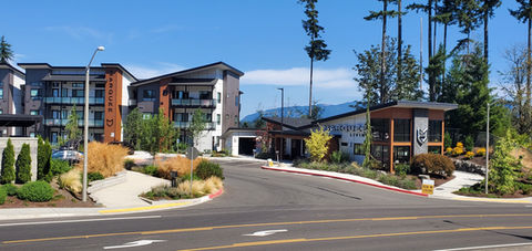 Entrance of the Marquee apartments in Maple Valley, WA