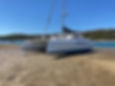 14M electric catamaran with Oceanvolt sail drives and lithium batteries plus solar power
