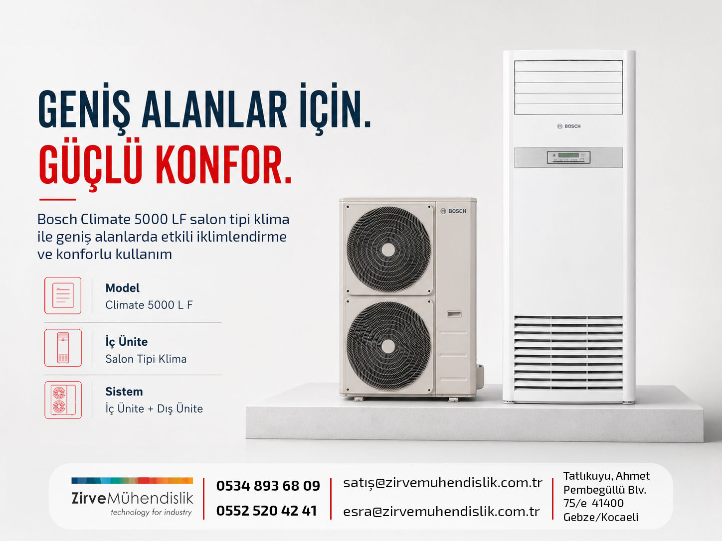Bosch Salon Tipi Klima Climate 5000 48.000 btu/h