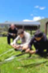 Manuhiri participating in mahi toi (Māori creative arts), Raranga Darts
