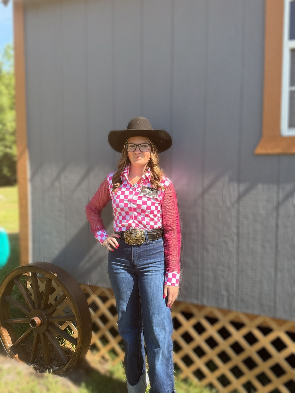 Thumbnail: Think Pink in Vegas w/ Pink Glitter Mesh Long Sleeve Competition Shirt 