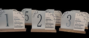 table number and menu signs