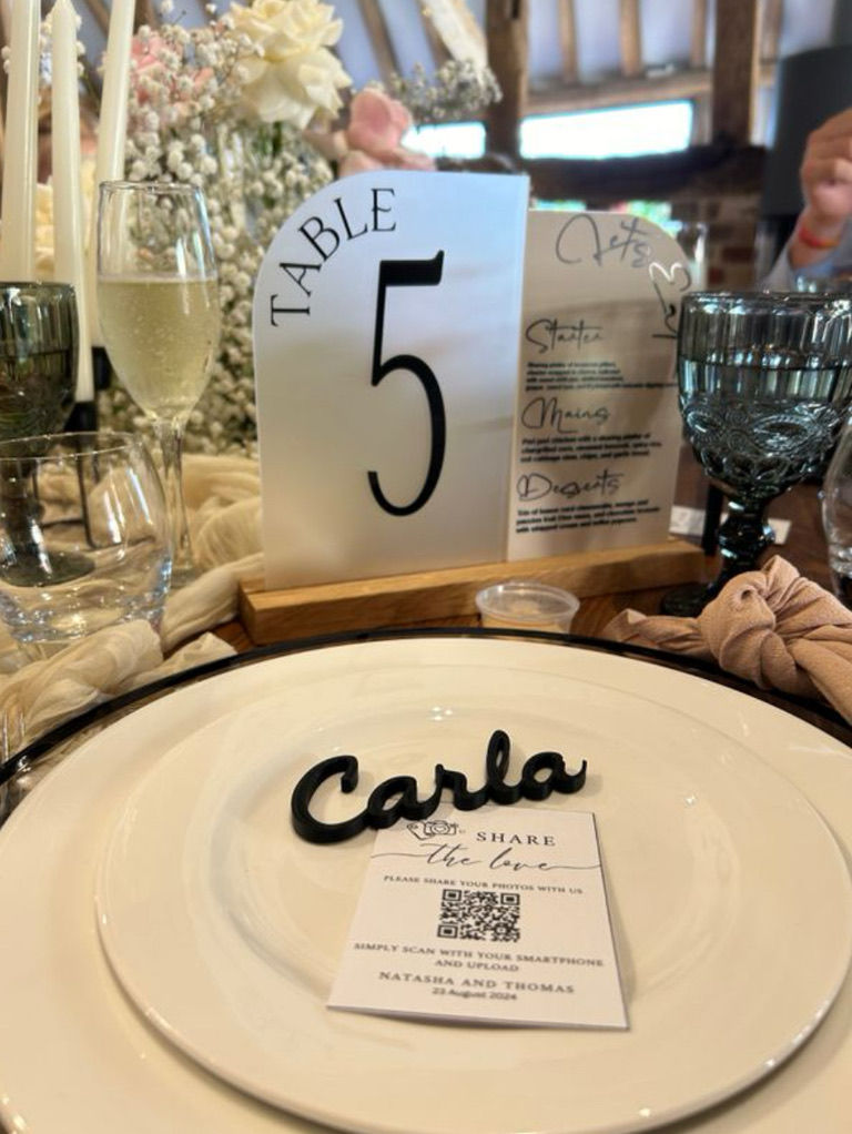 table number and menu