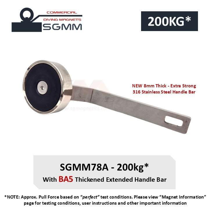 Diving 200kg / 440lbs Diver Magnet with Thickened Handle Bar (SGMM78A & BA5)