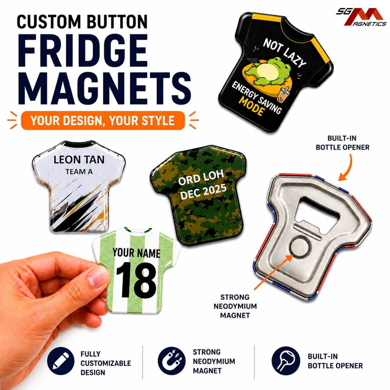 Custom T-shirt Magnets - Design Your Own Fridge Magnet