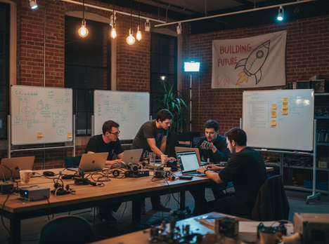 A startup team builds an MVP