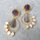 Thumbnail: Raw Amethyst, Abalone and Mother of Pearl Teardrop Hoop Earrings
