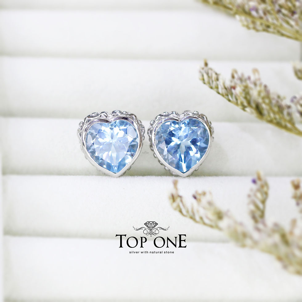 Bella Natural Blue Topaz 925 Sterling Silver Earring