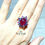Miniature : Bague en argent sterling 925 avec rubis naturel