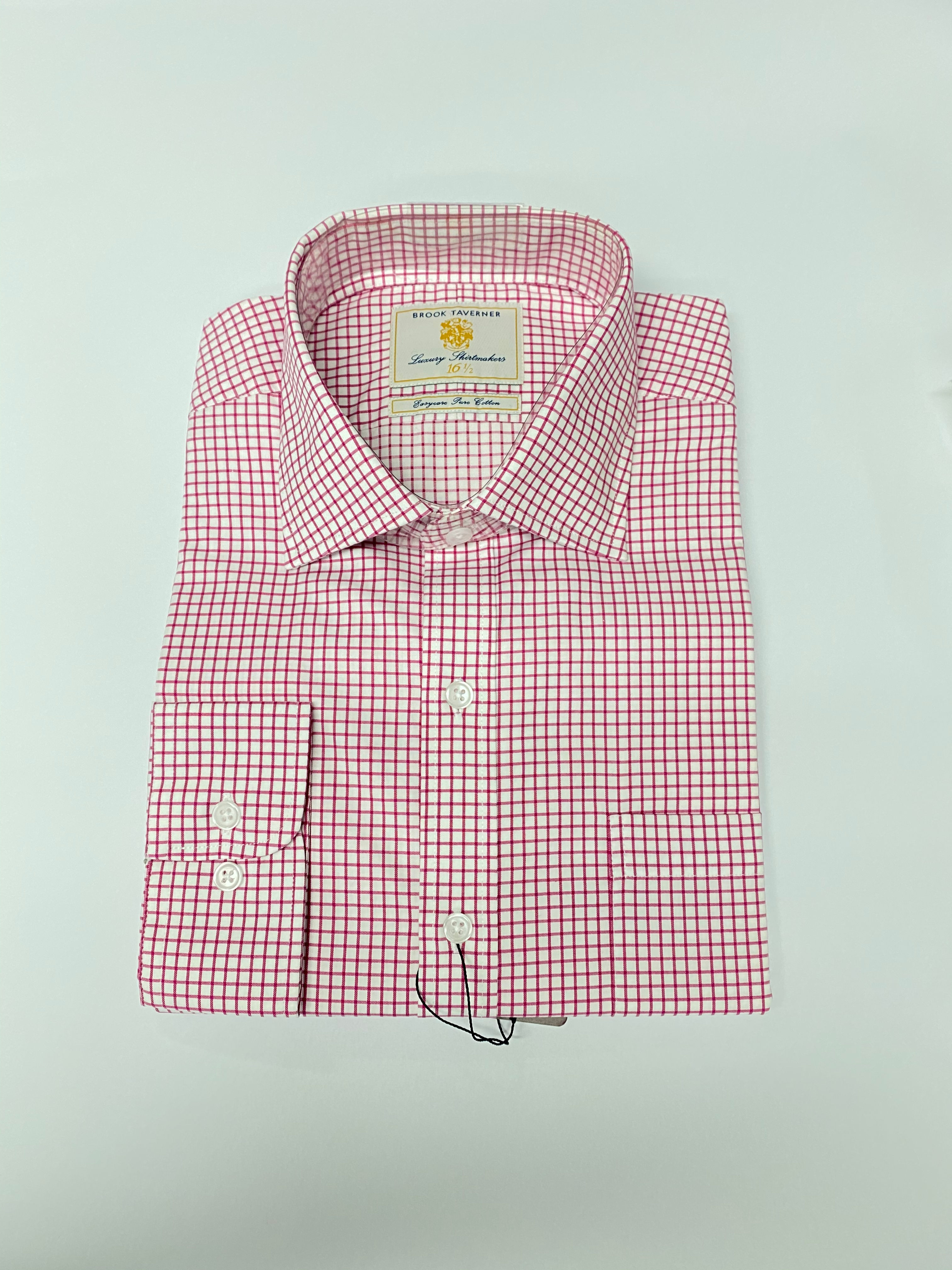 BROOK TAVERNER LONG SLEEVE RED GRID SHIRT
