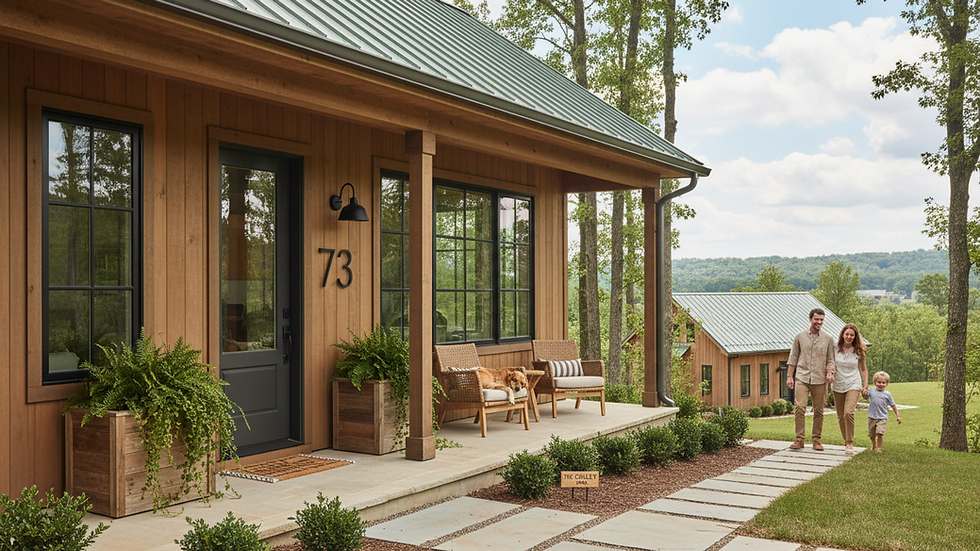 Eye-level view of a cozy Hopkins County home with a welcoming front porch