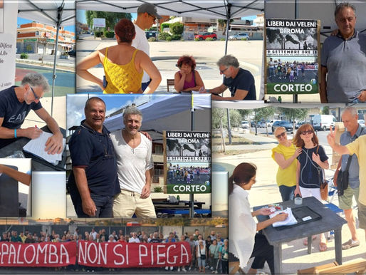 ARDEA - CONTINUA IL 6/7 SETTEMBRE LA RACCOLTA FIRME CONTRO L'INCENERITORE DI SANTA PALOMBA