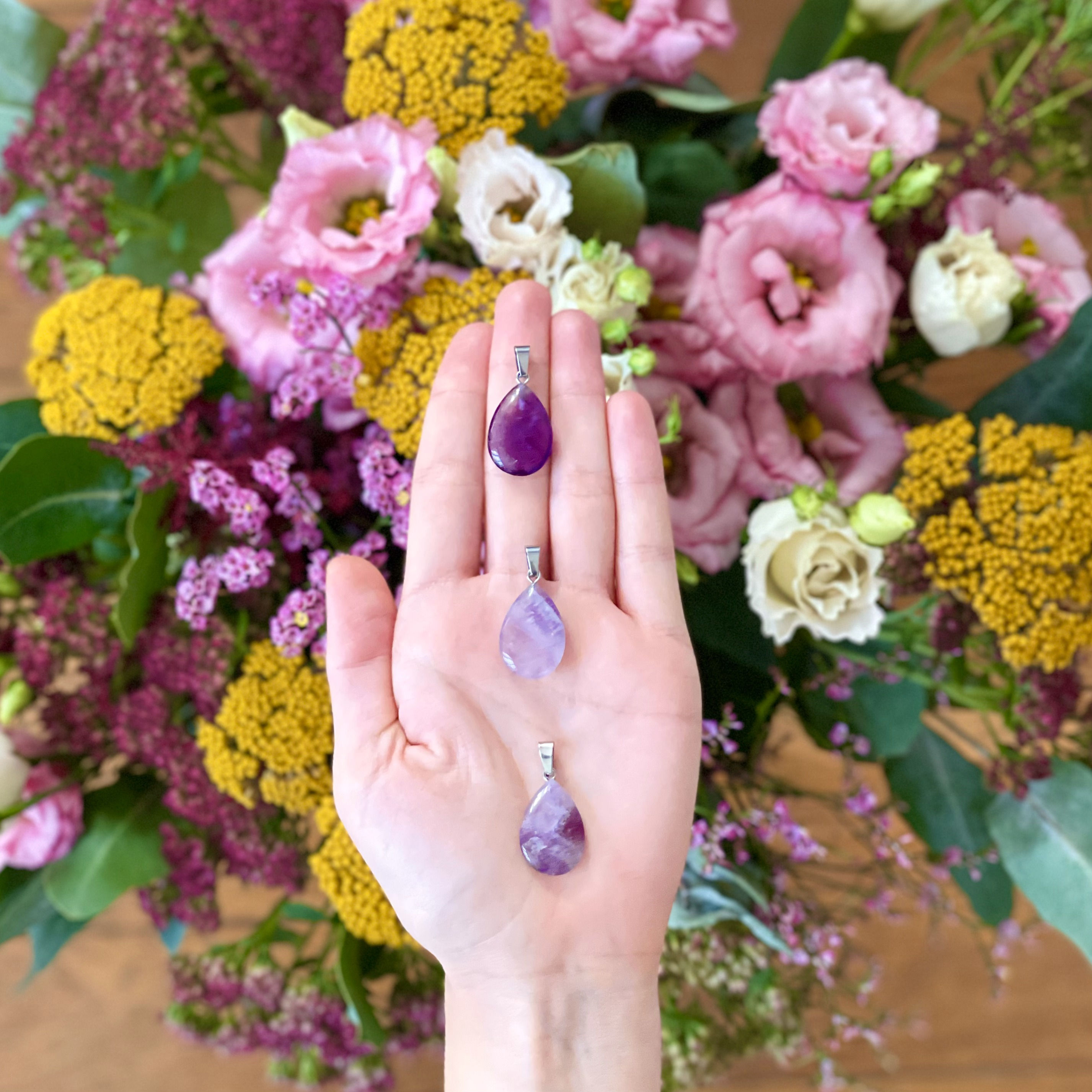 Pendentif d'améthyste ✧ Goutte