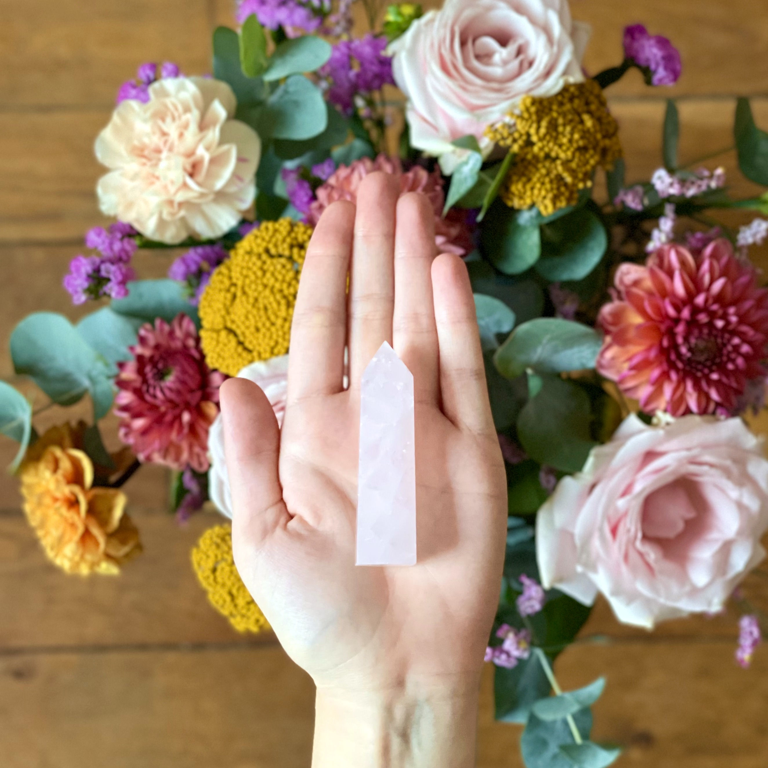 Pointe de quartz rose