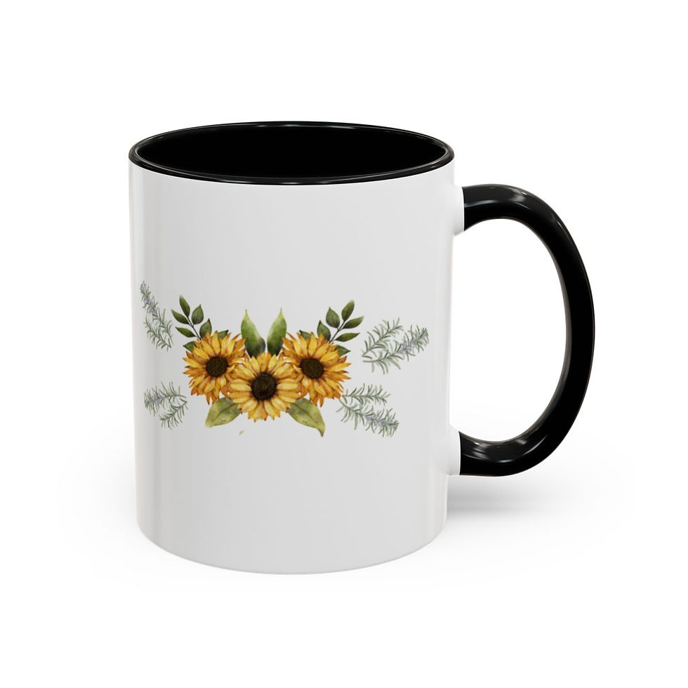 Thumbnail: Sunflowers and Rosemary - Accent Coffee Mug, 11oz and 15oz