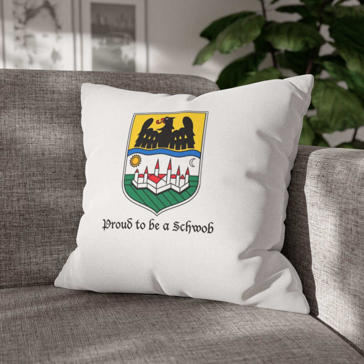 Proud to be a Schwob - Donauschwabien Crest - Spun Polyester Square Pillow Case