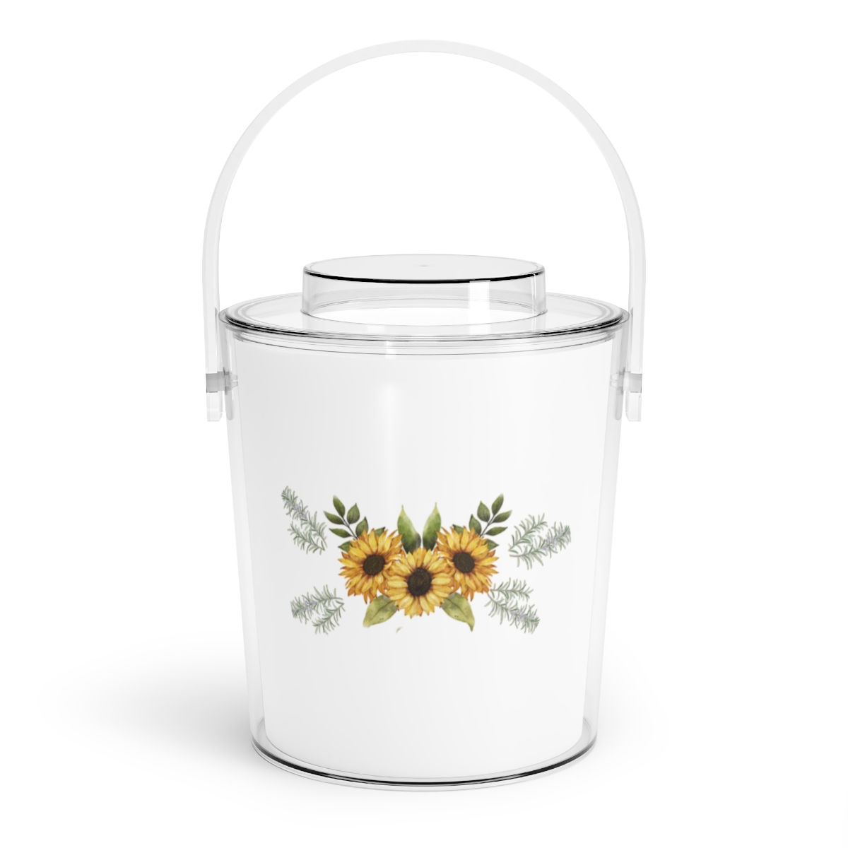 Sunflowers and Rosemary - Ice Bucket with Tongs
