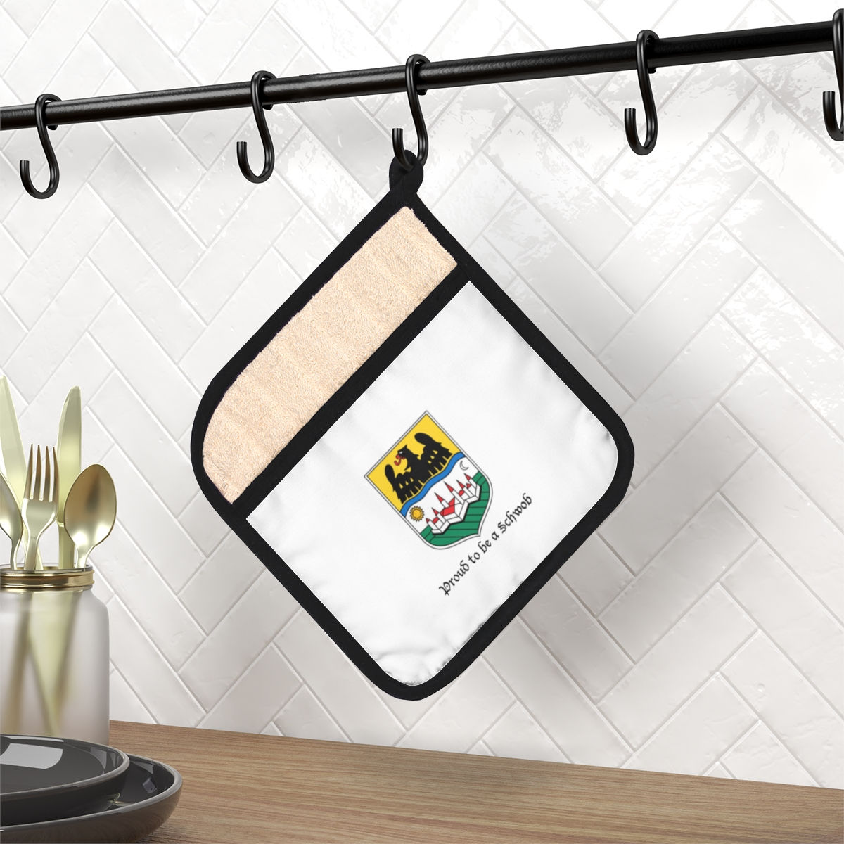 Donauschwabien Crest - Proud to be a Schwob - Pot Holder with Pocket