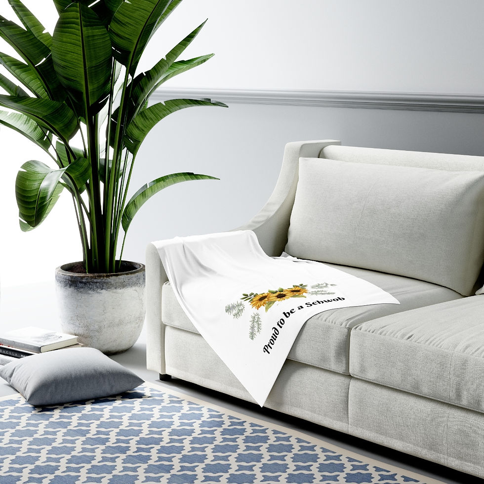 Thumbnail: Sunflowers and Rosemary - Proud to be a Schwob - Baby Swaddle Blanket