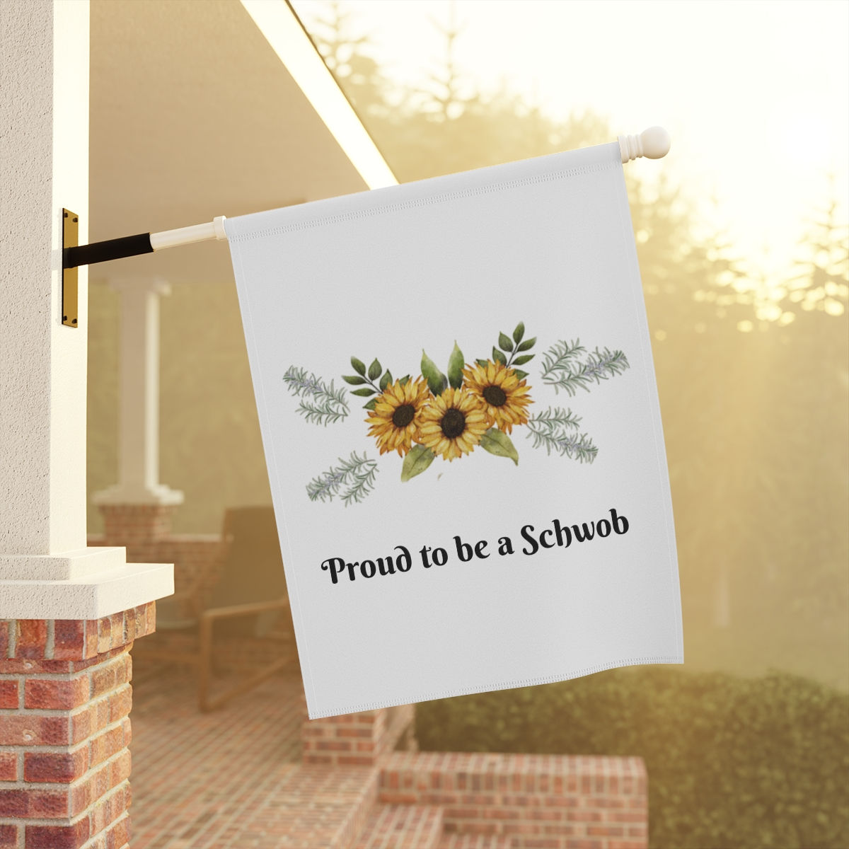 Sunflowers and Rosemary - Proud to be a Schwob - Garden & House Banner