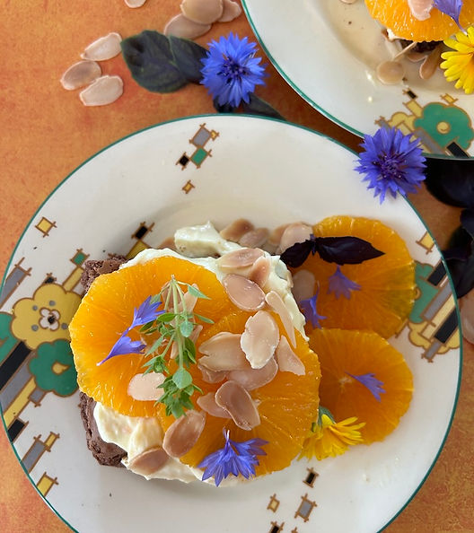 Orange Zest Brownie with Mascarpone