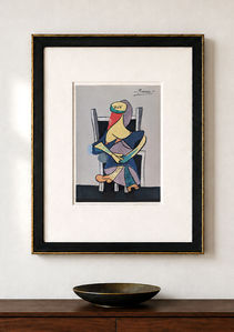 An original Picasso, floated to reveal the edges of the paper and set in a handmade frame.