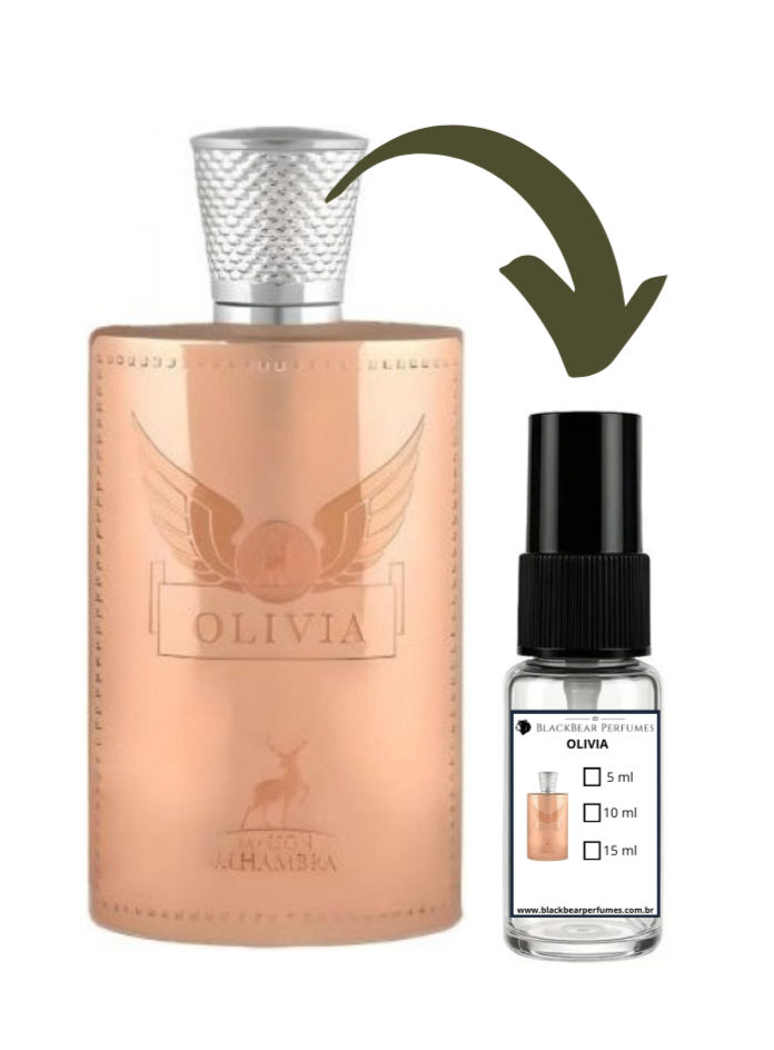 Frasco grande Odyssey Maison Alhambra e amostra spray de perfume.