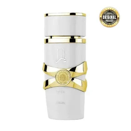 Frasco Yara Moi Decante blackbear perfumese  branco com laço dourado