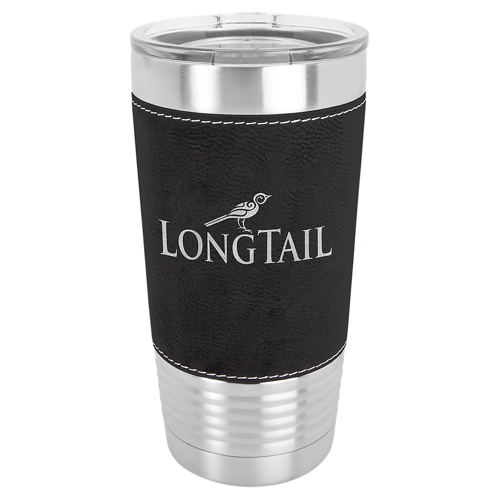 Black Leatherette Polar Camel 20oz. Tumbler with Lid