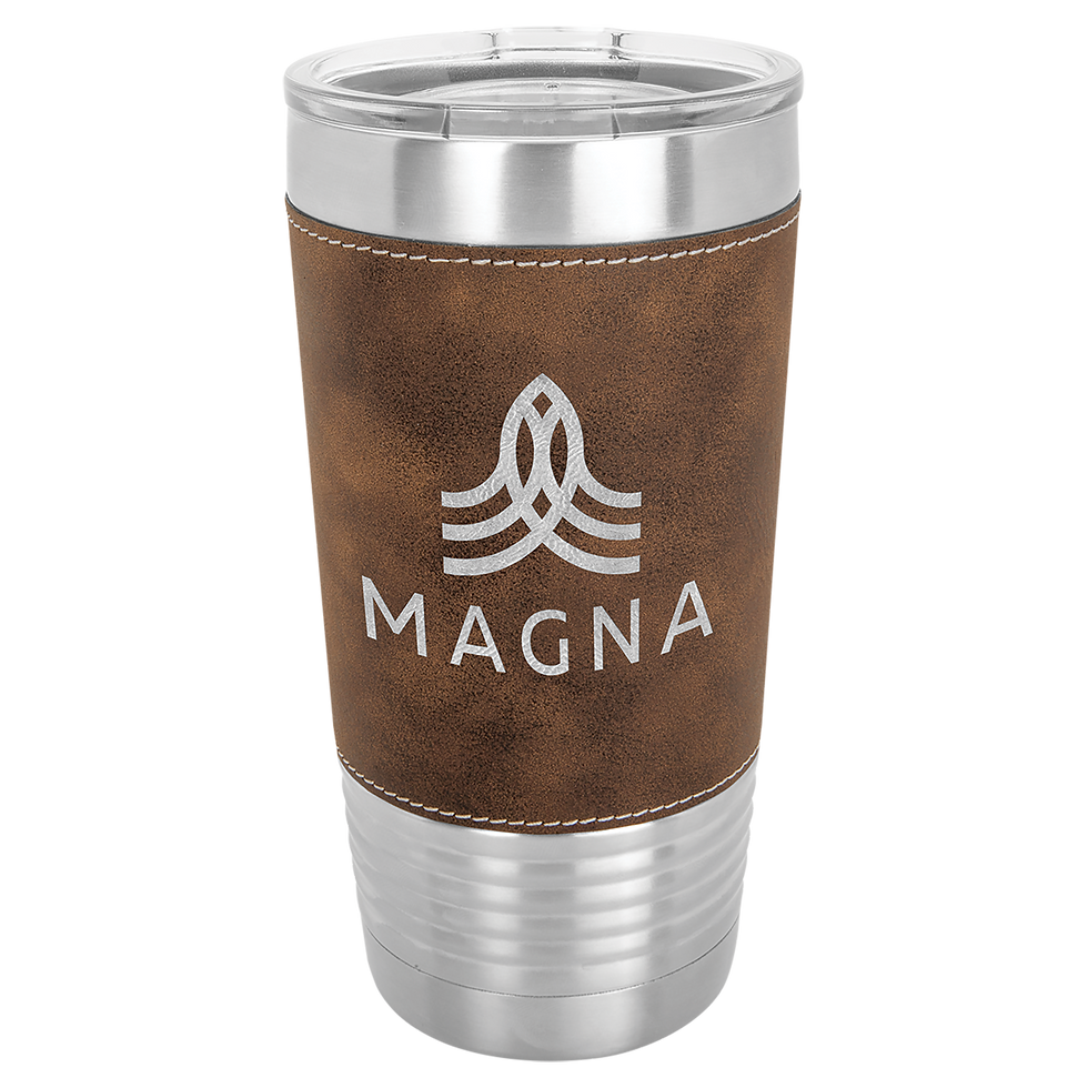 Rustic Leatherette Polar Camel 20oz. Tumbler with Lid