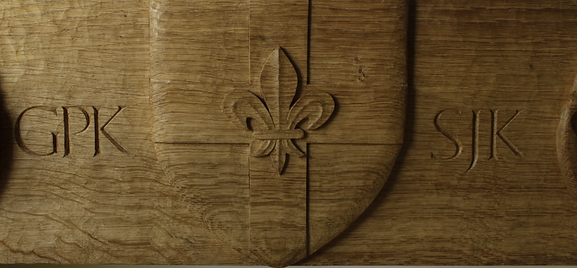 Oak Tudor Rose Wood Carved Mantel