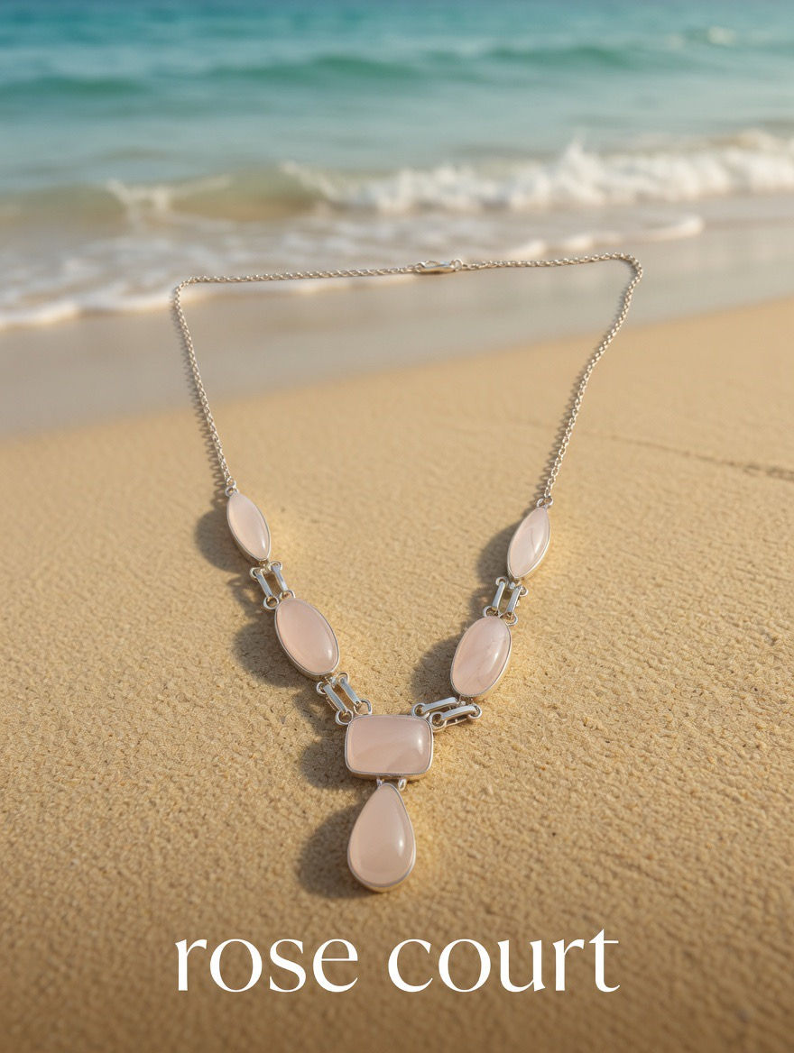 Soft blush pink Rose Quartz jewelry representing love and gentle energy