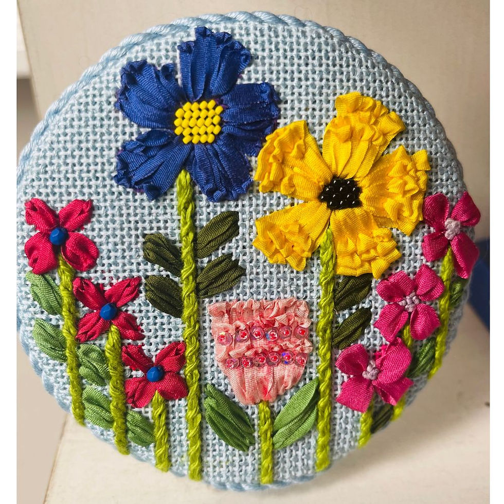 Floral on Blue - Kristine Kingston