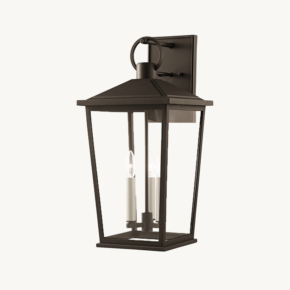 Dark bronze lantern sconce for outdoor lighting